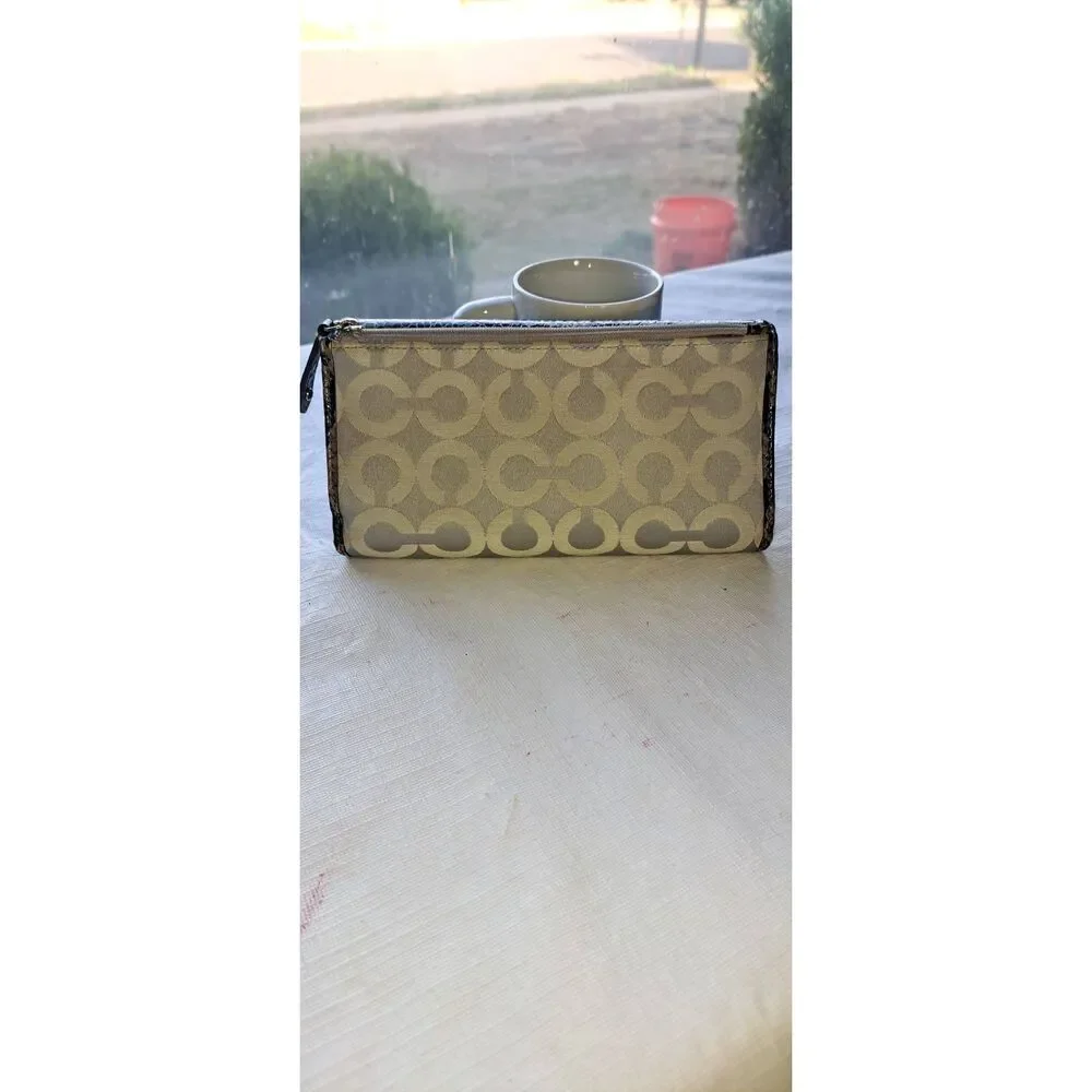 Coach Signature C Python Print Long Wallet / Clutch, Y2K Late 2000's